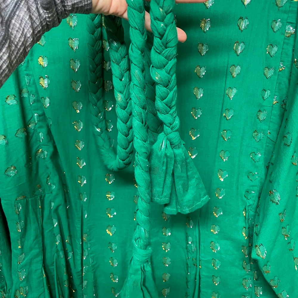 RHODE Green Ruffled Tie Front Mini Dress - Picture 4 of 4